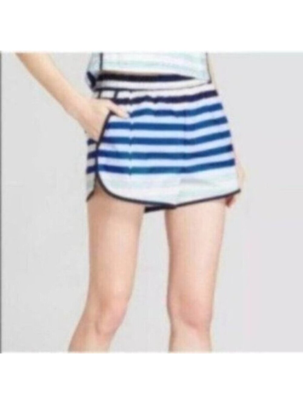 Hunter for Target Women's Blue & White Stripes Windbreaker Shorts Size Plus 3X